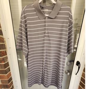 Adidas Puremotion Mens 2XL Golf Polo Short Sleeve Shirt Gray White